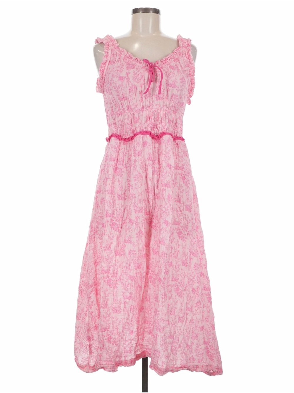 Ruffle Butts Pink Smocked Neckline Dress